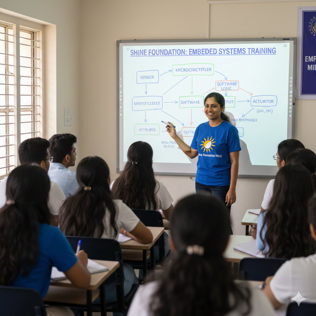 Trainer explaining embedded concepts on board