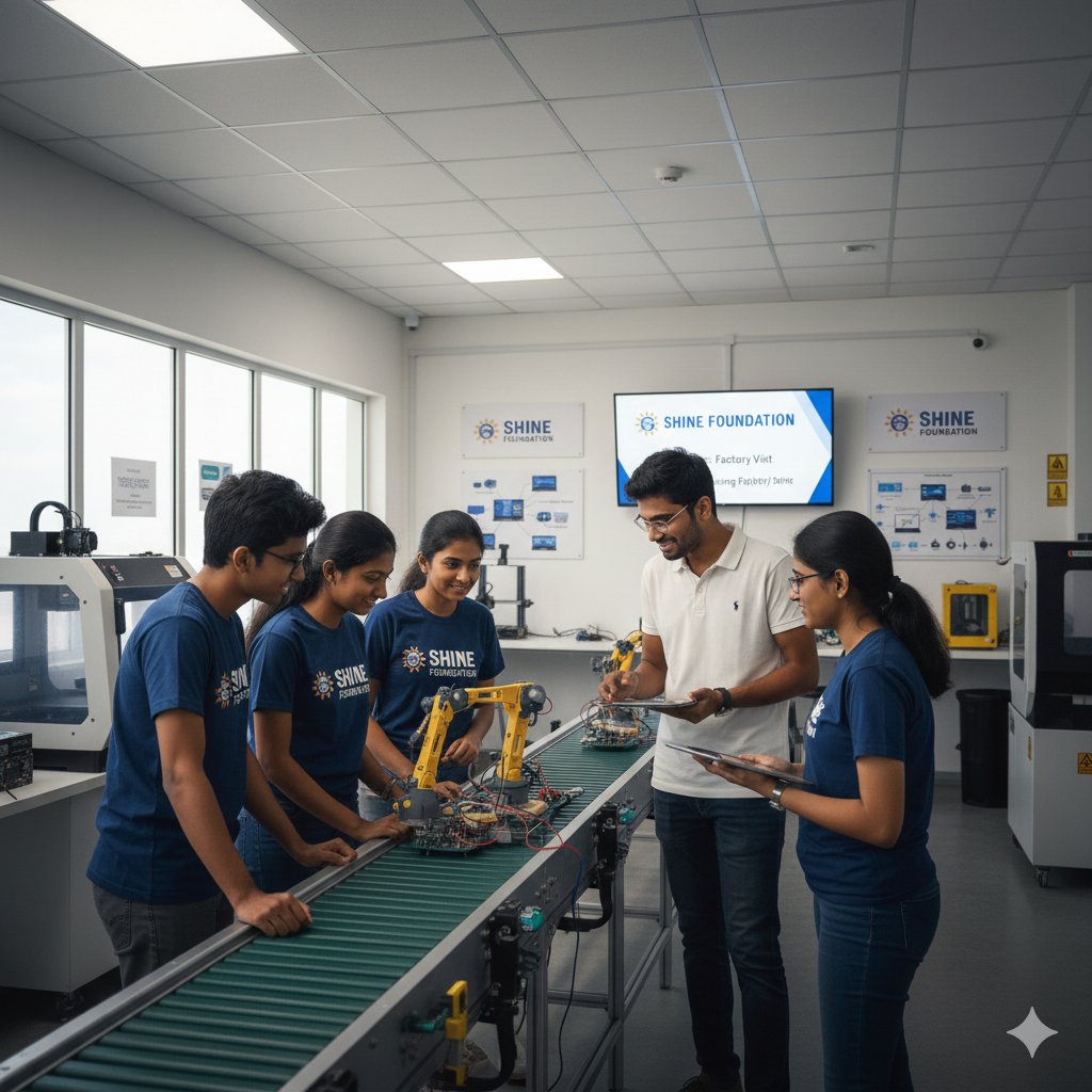 Students during factory visit